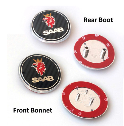 Saab badge 5 set - badge, boot